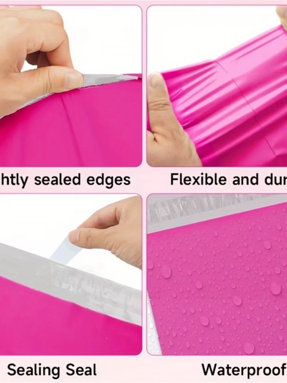 Bright Pink Poly Mailer Shipping Bags - Pack of 25